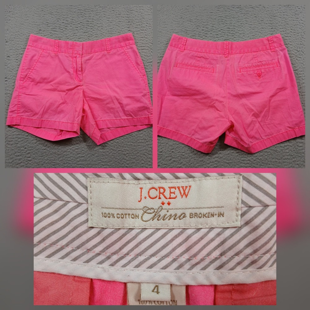 J. Crew Bright Pink Chino Shorts - Size 4, 4in inseam - excellent condition!